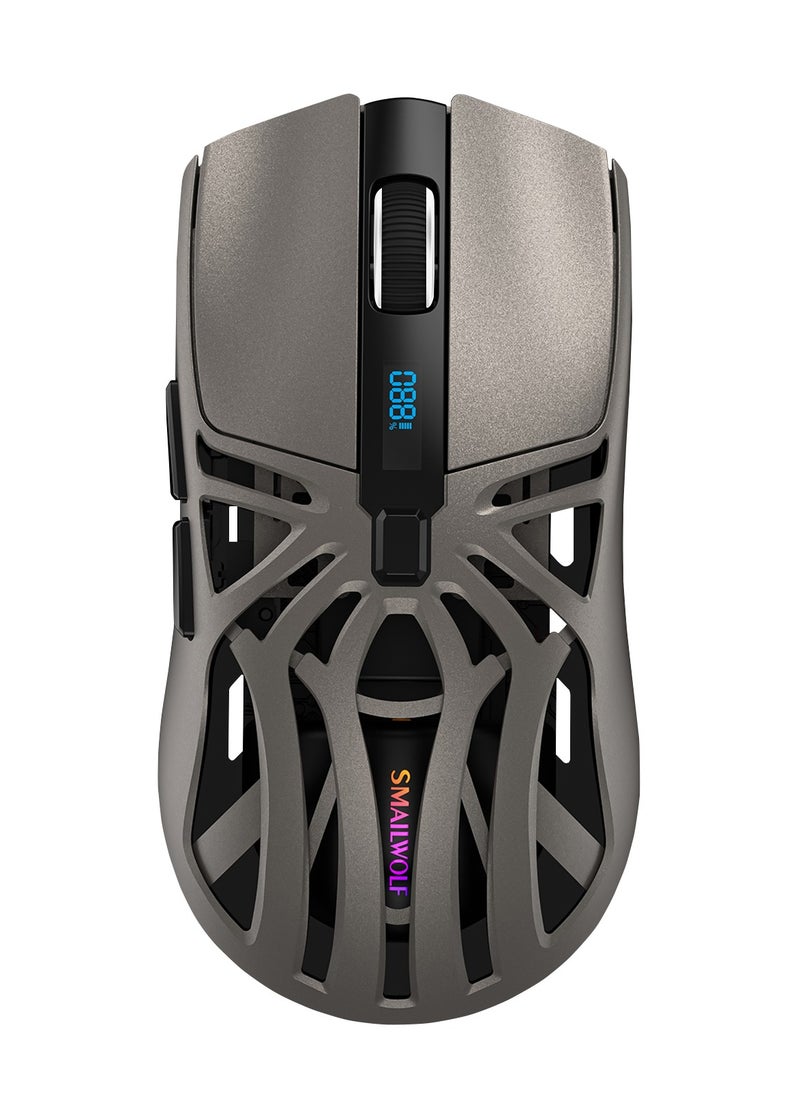 UCHUANG - Digital screen display Tri-Mode mouse Wireless Connection and Bluetootn Connecion and Wired Connection,Programmable Mice, PC/Laptop/Mac,E-sports Game - Grey - Image 1