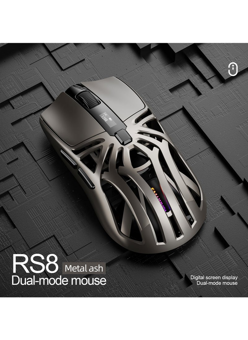 UCHUANG - Digital screen display Tri-Mode mouse Wireless Connection and Bluetootn Connecion and Wired Connection,Programmable Mice, PC/Laptop/Mac,E-sports Game - Grey - Image 1
