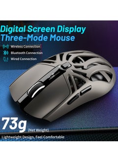 UCHUANG Digital screen display Tri-Mode mouse Wireless Connection and Bluetootn Connecion and Wired Connection,Programmable Mice, PC/Laptop/Mac,E-sports Game - Grey  - Image 4