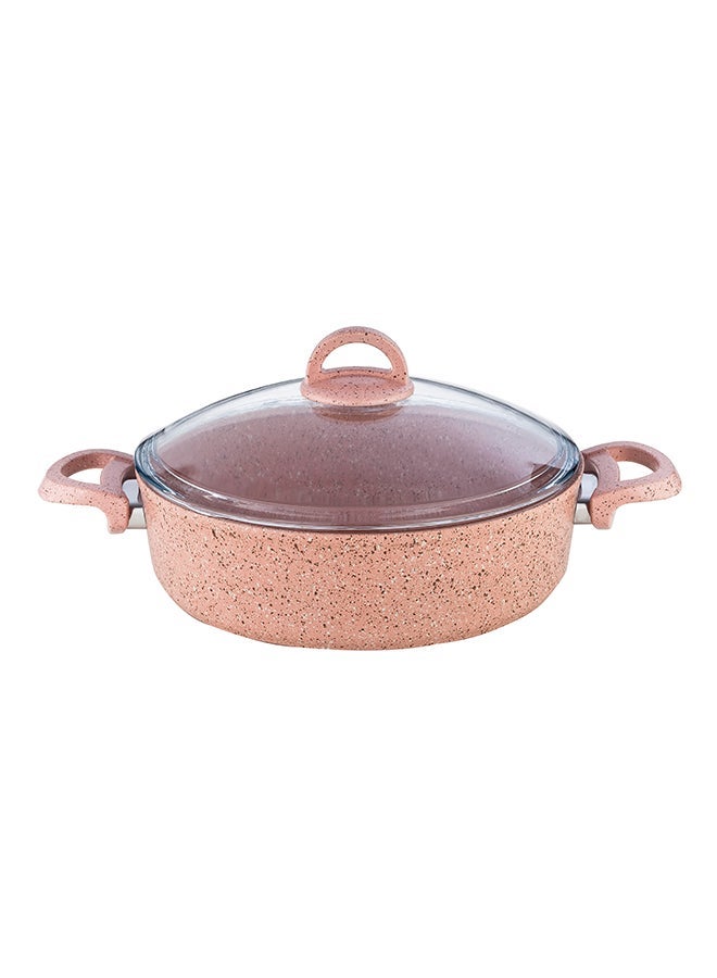 Granite Low Casserole Pink 26cm