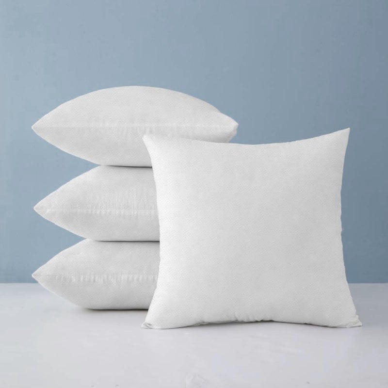 سليب ويل حشوة وسادة سليب ويل بغطاء خارجي من اللباد وحشوة ألياف مجوفة – 50x50 سم أبيض (مجموعة من 6 قطع) - Image 5