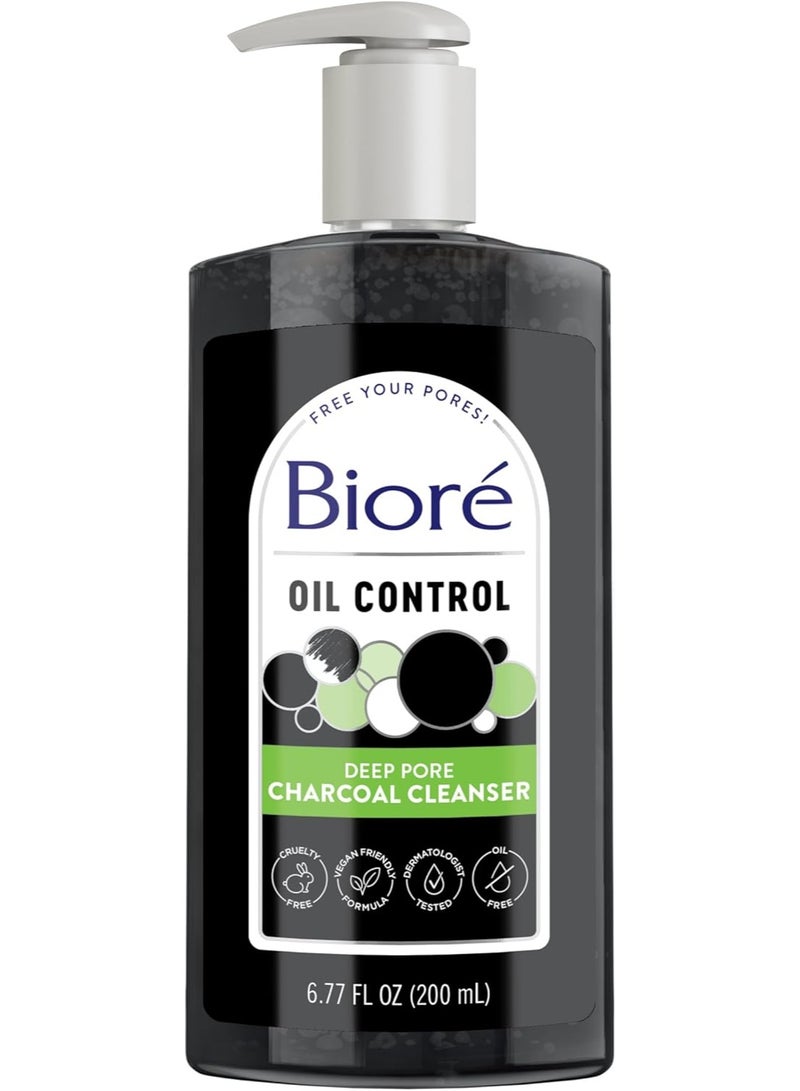Biore Oil Control Deep Pore Charcoal Cleanser, 6.77 Ounce - Image 1