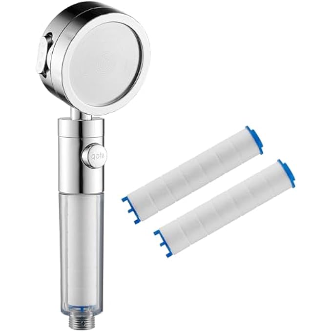 Filtered Hand Held Shower Head High Pressure Help Reduces Hair Loss Boost Skin Remove Chlorine Hard Water Filter Shower Head with Extra 2 Filters - Image 1
