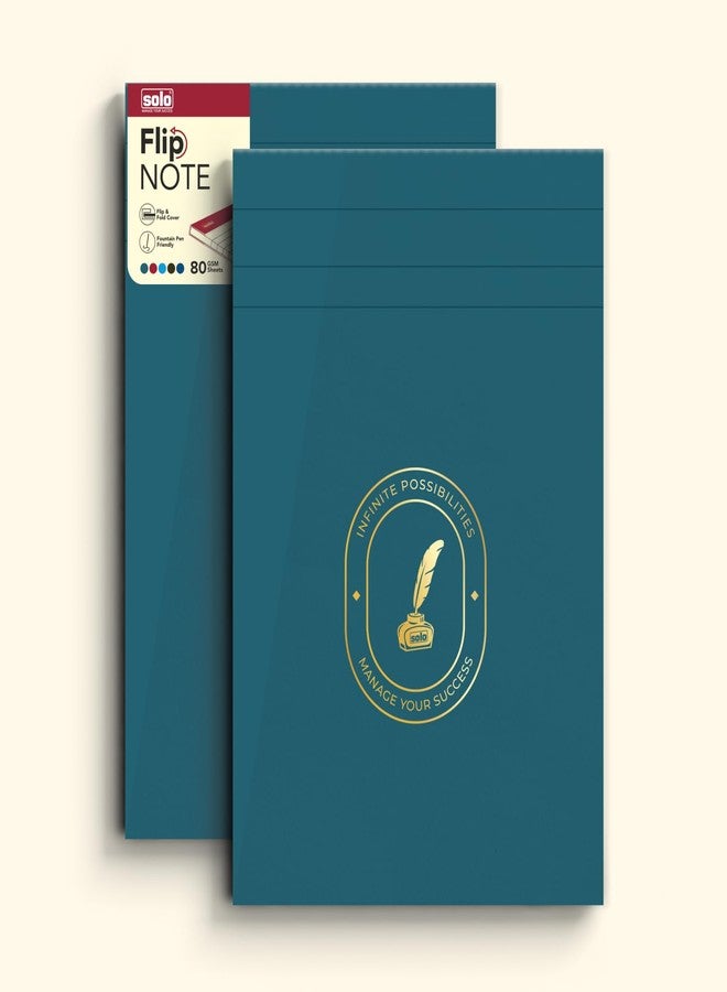 سولو مفكرة SOLO Flip Note A5 - غلاف مخملي، 80 ورقة من الورق الناعم الفاخر، دفتر متين ذو ملمس ناعم للعمل والدراسة والاجتماعات، 5 ألوان أنيقة | عبوة من قطعتين - Image 1