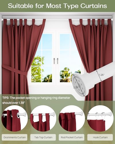 ALLZONE Tension Curtain Rod for Window, 83-123 Inches, Heavy Duty Curtain Rods No Drilling, Non-Slip Bathroom Shower Tension Rod, Renter Friendly, Adjustable, Spring Loaded, Extra Long, White - Image 3