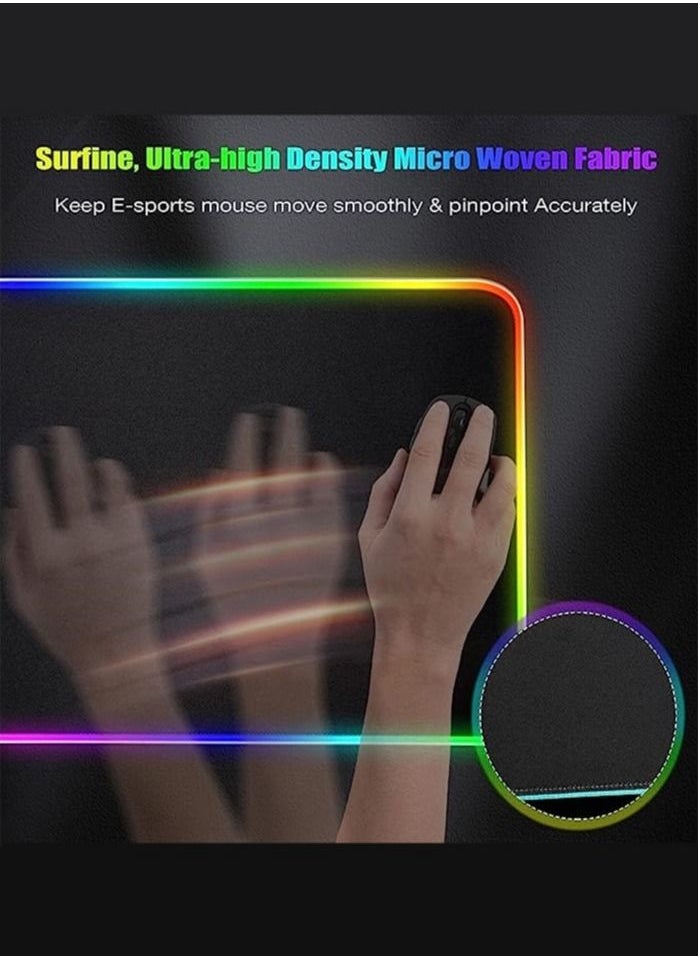 داكس ستار - لوحة ماوس ألعاب RGB كبيرة مع USB - أوضاع إضاءة تحكم باللمس ممتدة ناعمة لوحة مفاتيح الكمبيوتر قاعدة مطاطية مانعة للانزلاق لمحترفي الرياضات الإلكترونية - Image 1