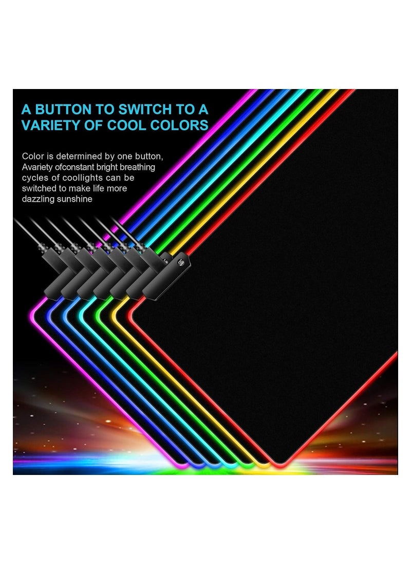 داكس ستار - لوحة ماوس ألعاب RGB كبيرة مع USB - أوضاع إضاءة تحكم باللمس ممتدة ناعمة لوحة مفاتيح الكمبيوتر قاعدة مطاطية مانعة للانزلاق لمحترفي الرياضات الإلكترونية - Image 1