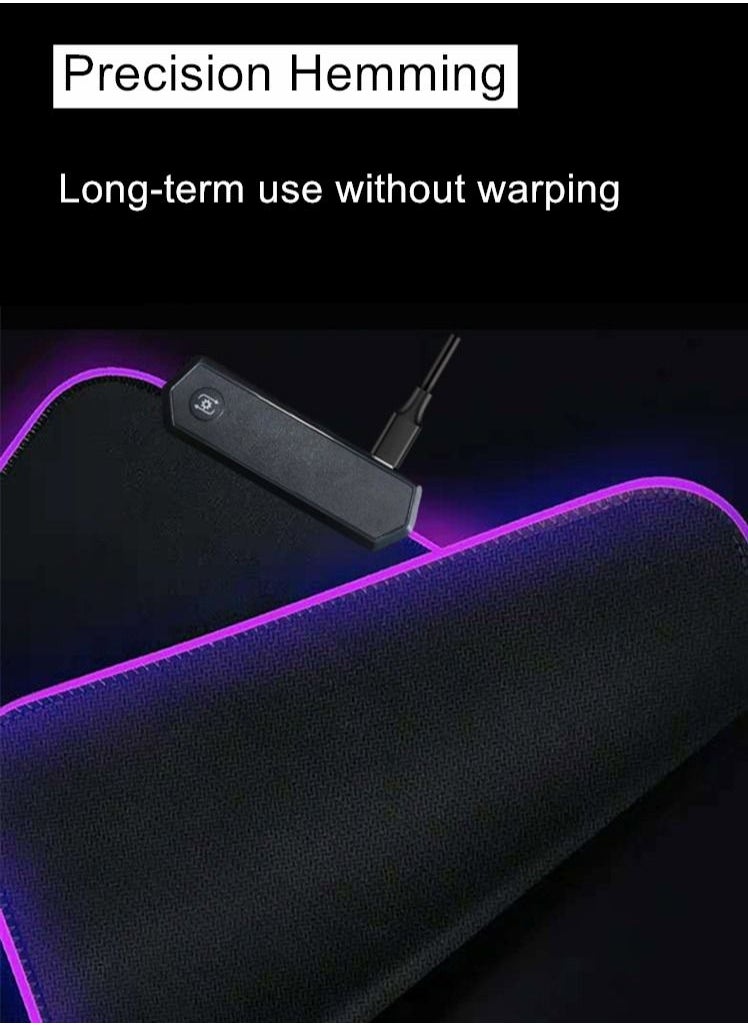 داكس ستار - لوحة ماوس ألعاب RGB كبيرة مع USB - أوضاع إضاءة تحكم باللمس ممتدة ناعمة لوحة مفاتيح الكمبيوتر قاعدة مطاطية مانعة للانزلاق لمحترفي الرياضات الإلكترونية - Image 1