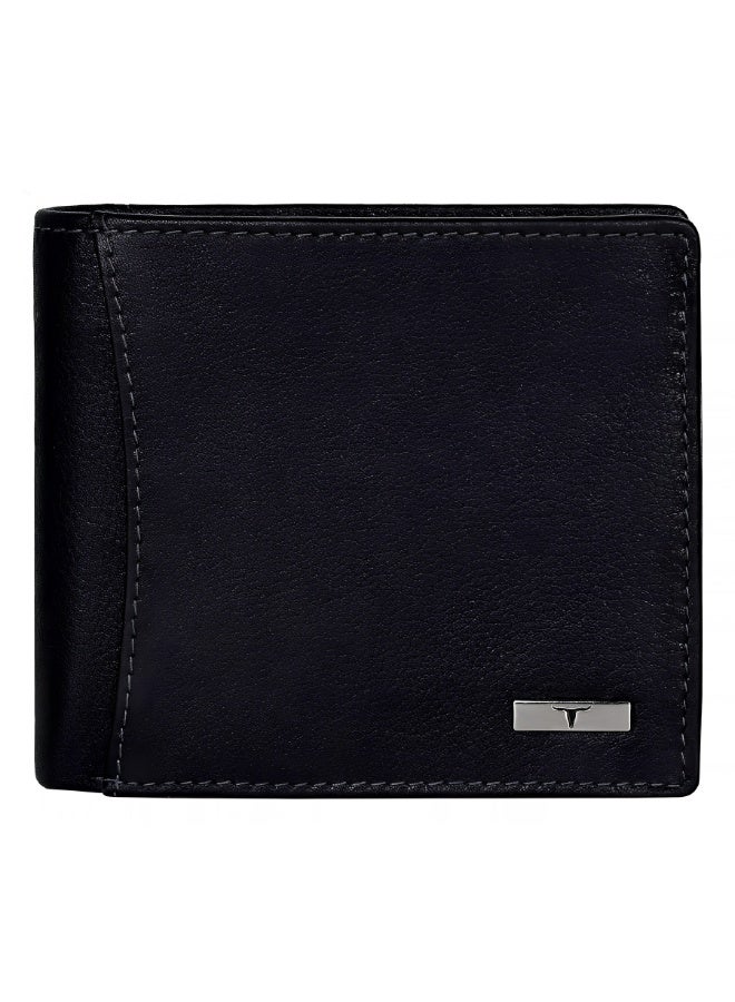 URBANFOREST URBAN FOREST Oliver Black Leather Wallet for Men, RFID Protected Bifold Wallet with 6 Card Slots, 2 Currency Compartments and 3 Transparent Sections, Stylish Gift for Men - Image 2