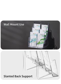 Excefore Acrylic Brochure Holder, 3 Tier Clear Display Stand Slant, Plastic Table Stand Sign Holder, Plastic Flyer Display Stand, Document Paper Literature Organizer Holder, for Magazine, Document, Booklet  - Image 2