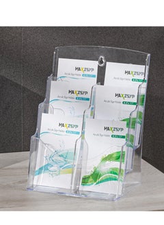 Excefore Acrylic Brochure Holder, 3 Tier Clear Display Stand Slant, Plastic Table Stand Sign Holder, Plastic Flyer Display Stand, Document Paper Literature Organizer Holder, for Magazine, Document, Booklet  - Image 5