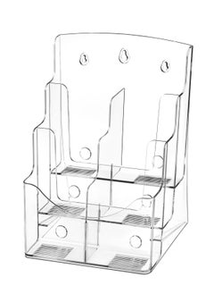 Excefore Acrylic Brochure Holder, 3 Tier Clear Display Stand Slant, Plastic Table Stand Sign Holder, Plastic Flyer Display Stand, Document Paper Literature Organizer Holder, for Magazine, Document, Booklet  - Image 1