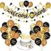BANBALLON Welcome Home Banner And Cake Topper Decorations Gold Black Glitter Dot Circle Garland Triangle Flag Banner Welcome Balloons For Welcome Back Party Housewarming Party Supplies - Image 4