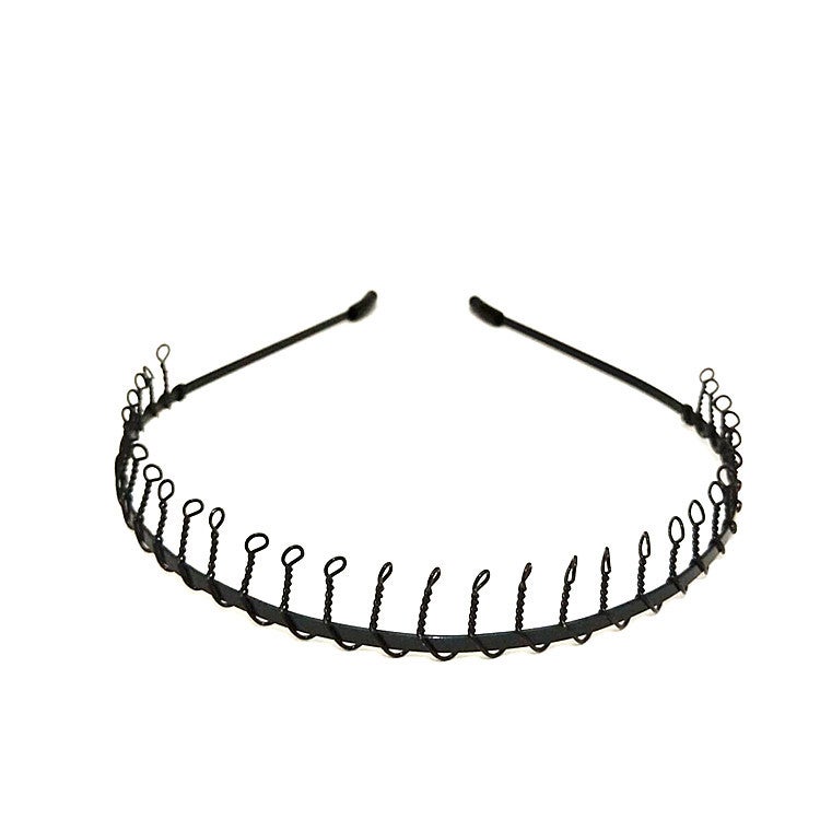 Generic Mens Headband Headband South Korea Invisible Sports Trendy Simple Japanese-Korean Back Head Non-Slip Wave Hair Clip Headband 31 teeth [with rubber sleeve]] 