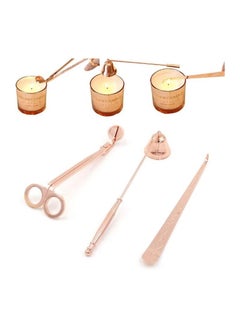 Rock Pow 3 Pieces Candle Cover Tools Kit Candle Accessory Set Candle Wick Trimmer Candle Snuffer Candle Wick Dipper Rose Gold Cutter Scissor Stainless Steel  - Image 1