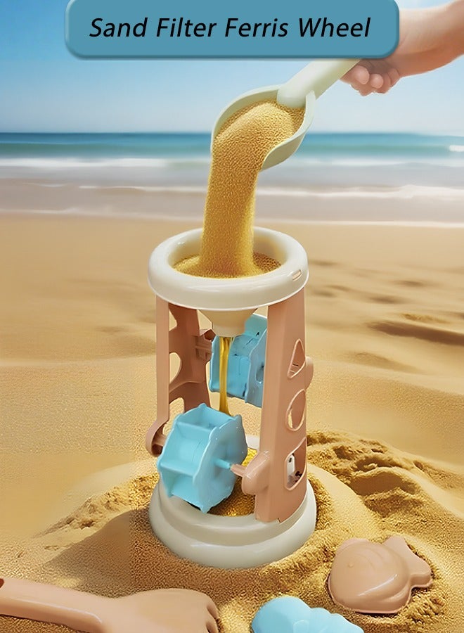 كويفلوكس ألعاب شاطئ للأطفال، ألعاب رمل للسفر على الشاطئ، ألعاب أطفال للجنسين، ألعاب تفاعلية بين الوالدين والطفل، ألعاب مع قوالب رمل، ألعاب شاطئ بما في ذلك مركبات البناء، والدلاء، وعلب الري، ومناخل الرمل، والمجارف، ونماذج الحيوانات الرملية - Image 5