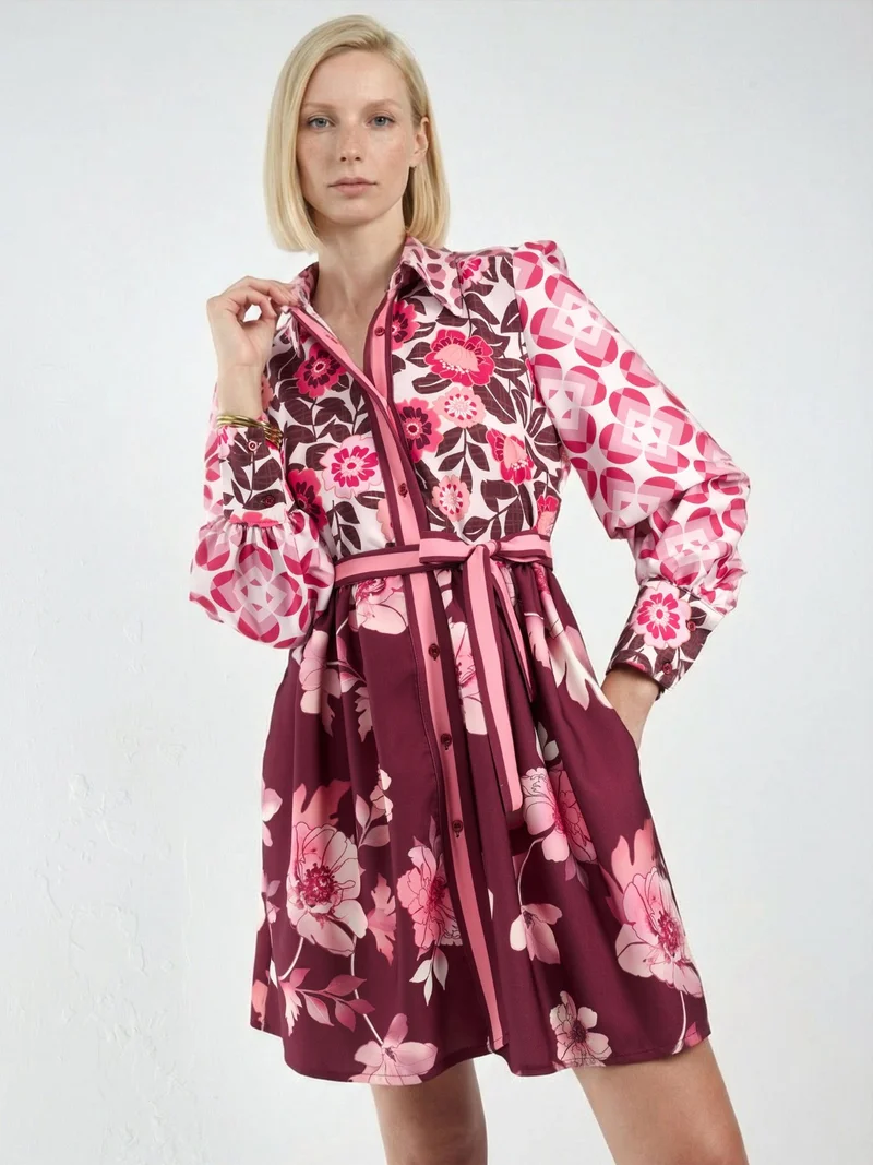 جينيفر Patterned A-Line Mini Dress