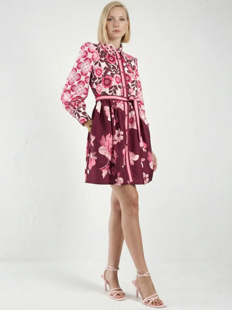 جينيفر Patterned A-Line Mini Dress