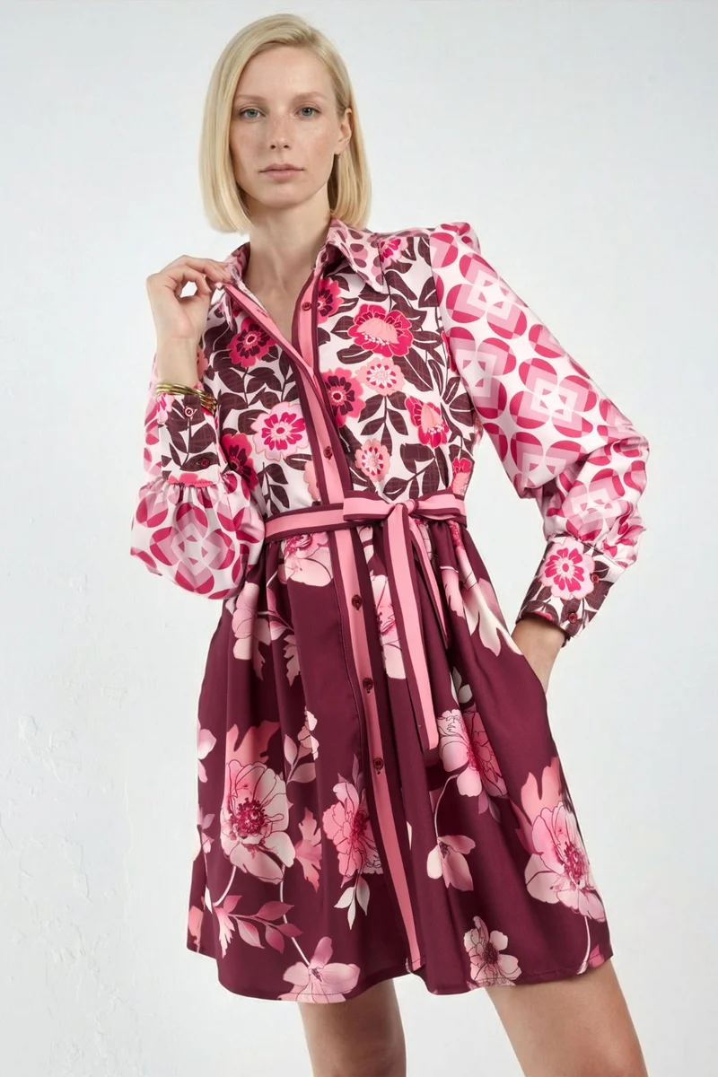 جينيفر Patterned A-Line Mini Dress