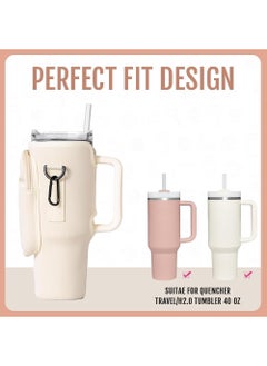 Rock Pow Water Bottle Holder With Strap for Stanley 40 oz Tumbler With Handle, With Cell Phone Pocket and Adjustable Shoulder Strap Tumbler Accessories for Stanley - Water Bottle Sleeve For Outdoors  - Image 4