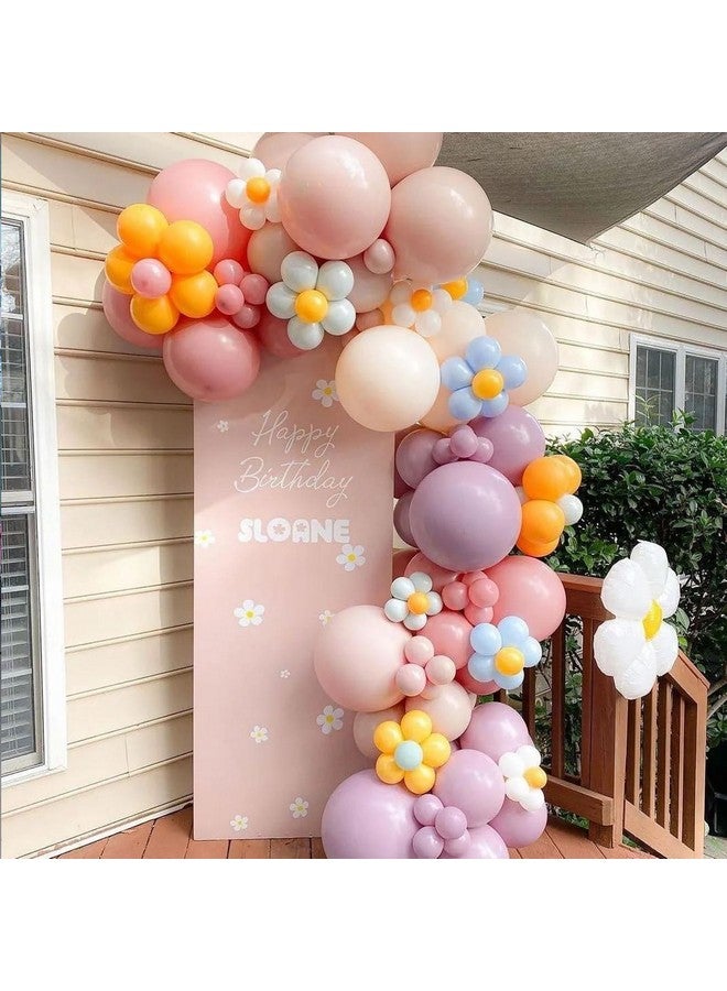 Biapian Pastel Balloon Arch Kit, Daisy Balloon Arch Garland with Macaron Pink Blue Purple Yellow Orange Rainbow Latex Balloons Daisy Flower Foil Balloons for Girls Women Birthday Pastel Party Decorations - Image 5