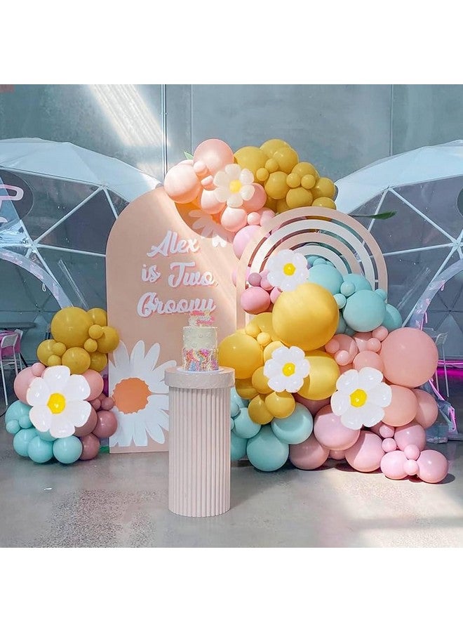Biapian Pastel Balloon Arch Kit, Daisy Balloon Arch Garland with Macaron Pink Blue Purple Yellow Orange Rainbow Latex Balloons Daisy Flower Foil Balloons for Girls Women Birthday Pastel Party Decorations - Image 4