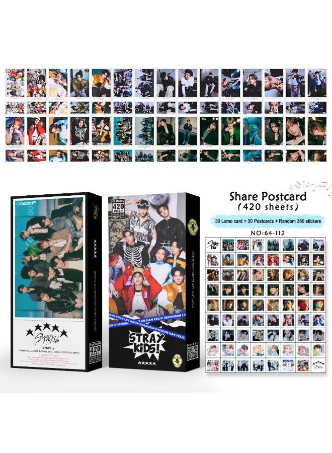 NIBEMINENT 420 Pcs Kpop Stray Kids THE SOUND 5-STAR Lomo Cards Card For Fans Collection Gifts