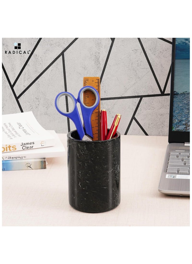 RADICALn Radicaln black Stationary Holder Handmade Marble Pen Holder for table-School Supplies Accessoriness & workspace organizer-Stationary Holder  - Image 2