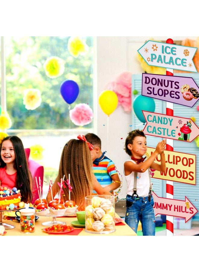 Gejoy Gejoy 20 Pieces Candyland Party Decorations Candyland Trunk or Treat Car Decorations Kit Candy land Backdrop Signs for Halloween Christmas Party Decor (Cardstock) - Image 5