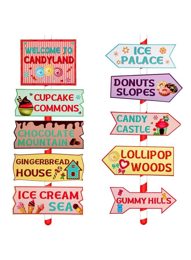 Gejoy Gejoy 20 Pieces Candyland Party Decorations Candyland Trunk or Treat Car Decorations Kit Candy land Backdrop Signs for Halloween Christmas Party Decor (Cardstock) - Image 1
