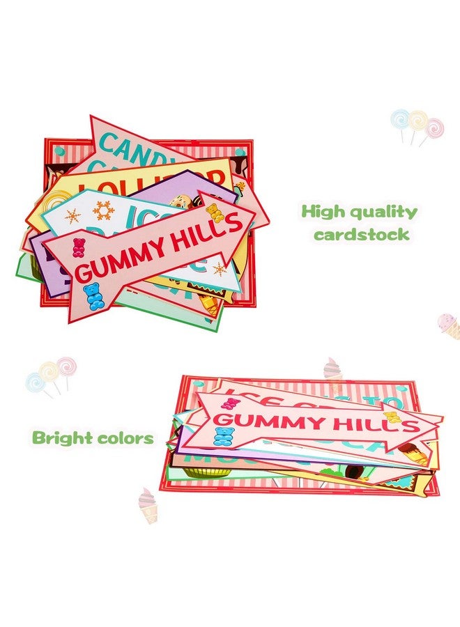 Gejoy Gejoy 20 Pieces Candyland Party Decorations Candyland Trunk or Treat Car Decorations Kit Candy land Backdrop Signs for Halloween Christmas Party Decor (Cardstock) - Image 4