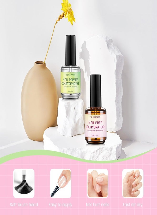 Sullmar Dehydrator & Primer Strength Kit, 2-Piece Pro Nail System Enhancing Nail Bonding for Acrylics (15ml) - Image 3