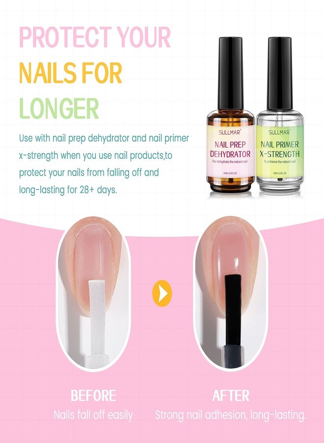 Sullmar Dehydrator & Primer Strength Kit, 2-Piece Pro Nail System Enhancing Nail Bonding for Acrylics (15ml) - Image 5