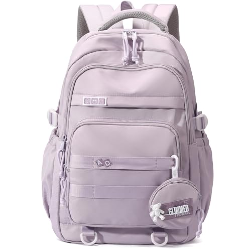 Armbq Kids Backpack for Girls Aesthetic School Backpack for Teens Elementary Middle School Bookbag Purple Girls Back Pack - Image 1
