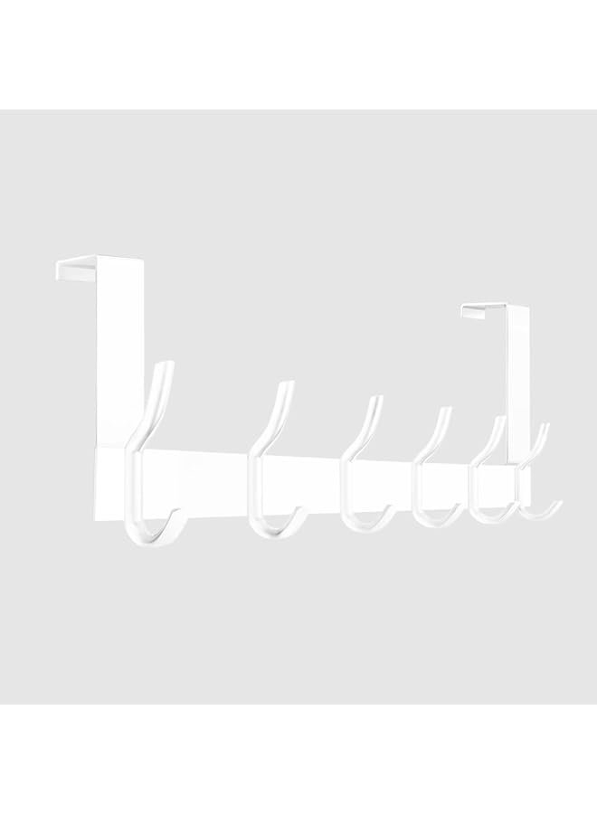 promass Door Hanger with 6 Hooks, Door Hook for Hanging, Clothes Hooks for Bathroom Door, Hook Rail - Image 1