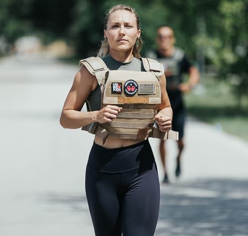 UBK MADE Adjustable Weighted Vest WOD Cross Fitness Weight Plates Carrier for Strength and Endurance Training and Running For Men or for Women 2 Patches Included Tan - Image 3