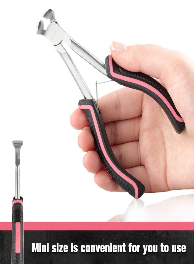 LEONTOOL Long Reach End Cutting Pliers 5.5 Inches End Nipper Cutting Pliers Nail Puller for Zipper Install Stops Repair Kit, Wire Cutter for Jewelry Making Working In Tight Spaces Pink Tool for Women - Image 5
