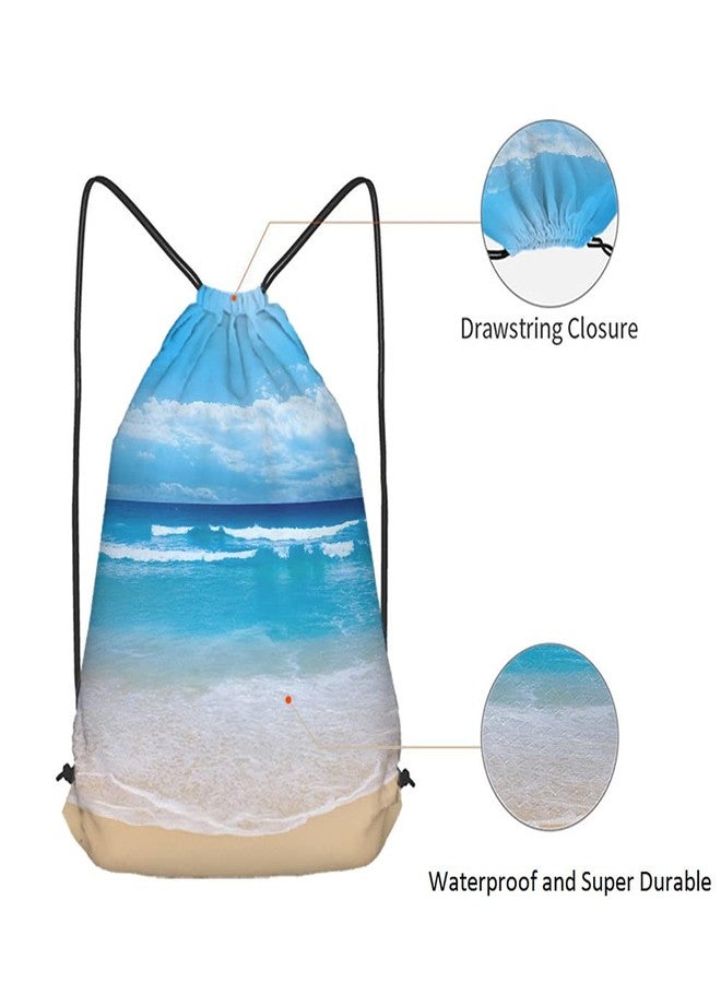 Beabes حقيبة ظهر برباط للشاطئ من بيبيز، حقيبة ظهر زرقاء بنمط ساحلي بحري، حقيبة رياضية برباط، حقيبة يوغا للرجال والنساء - Image 5