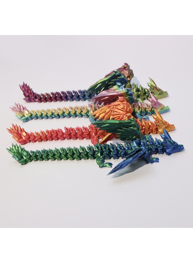 3D Printing Crystal Dragon Wings Joint Active Creative Dragon Ornaments Hand-made Gift Toys Cross-border-Colour:20.7cm Crystal Flying Dragon-candy Color/random Color, Please Don’t Take Pictures If You Mind  - Image 2