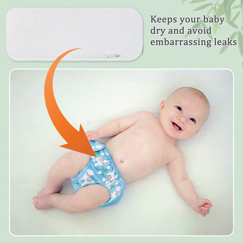 wegreeco Reusable Soft 4 Layers 12 Pack Inserts for Baby Cloth Diaper,High Absorbing Washable Liners - Image 4