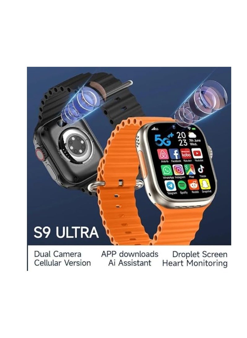Generic S9 Ultra Smart Watch -Orange  - Image 4