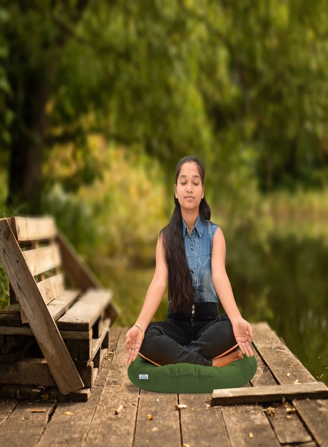 NEXTGO Yoga Floor Cushion for Meditation Mat Size (70 cm Round) (English Green) - Image 2