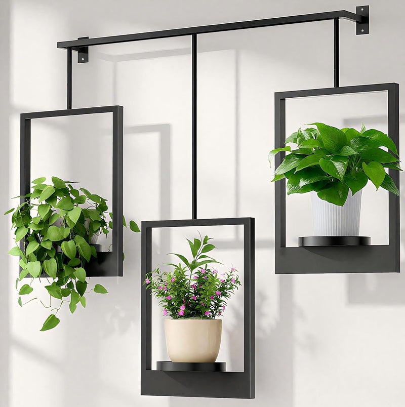 DEMEGA Wall Planters for Indoor Plants Wall Plant Holder Frame Plant Wall Hanger Window Plant Hanger for Livingroom Entryway (1) - Image 1