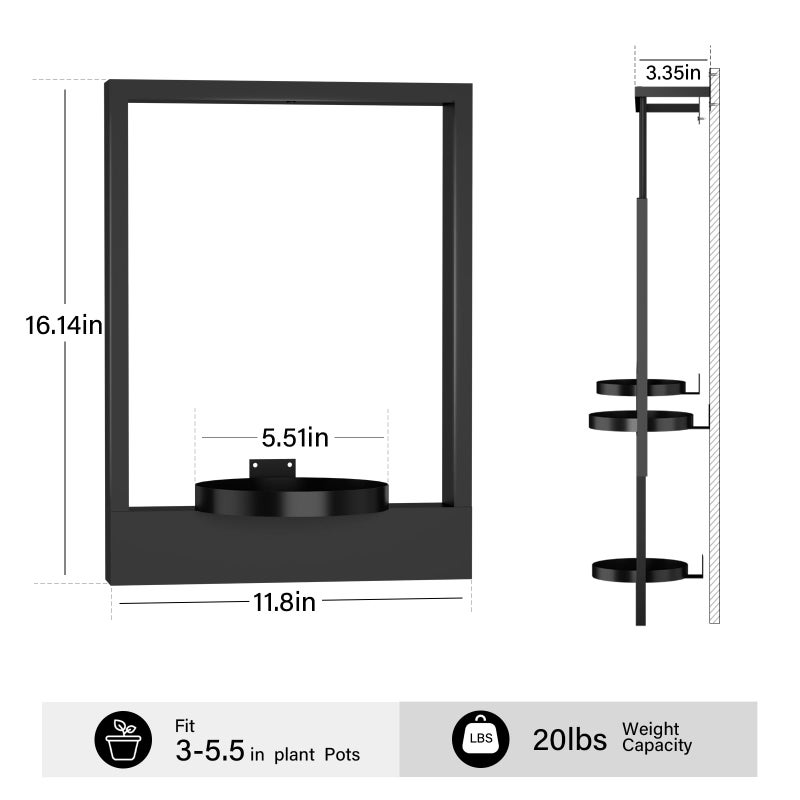 DEMEGA Wall Planters for Indoor Plants Wall Plant Holder Frame Plant Wall Hanger Window Plant Hanger for Livingroom Entryway (1) - Image 5