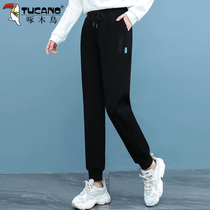 Woodpecker black pants women's autumn and winter 2025 new popular spring and autumn women's casual Harlan ankle sports pants - Image 3