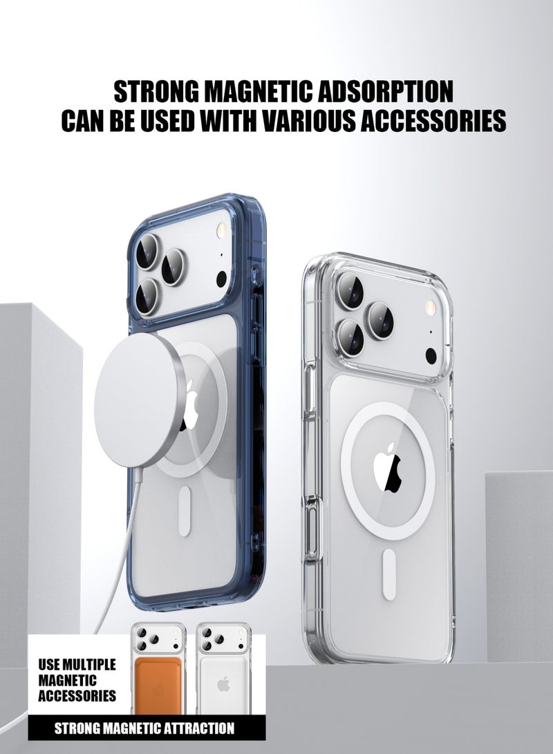 DURKU Magnetic Case for iPhone 17 Pro Max 6.86-Inch Compatible with MagSafe iPhone 17 Pro Max Cover Case Never Yellow Shockproof Built-in corner Magnet Phone Case For iPhone 17 Pro Max（Clear） - Image 4