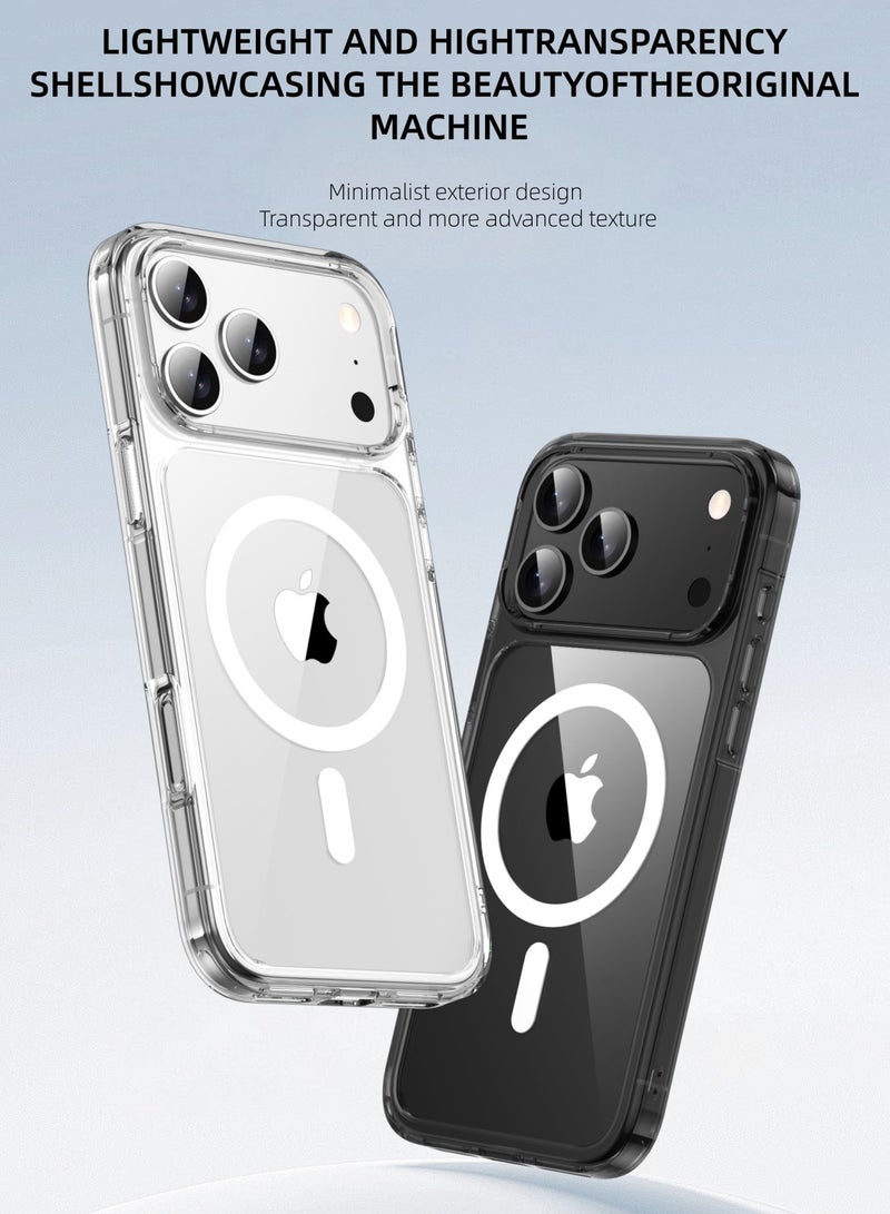 DURKU Magnetic Case for iPhone 17 Pro Max 6.86-Inch Compatible with MagSafe iPhone 17 Pro Max Cover Case Never Yellow Shockproof Built-in corner Magnet Phone Case For iPhone 17 Pro Max（Clear） - Image 2