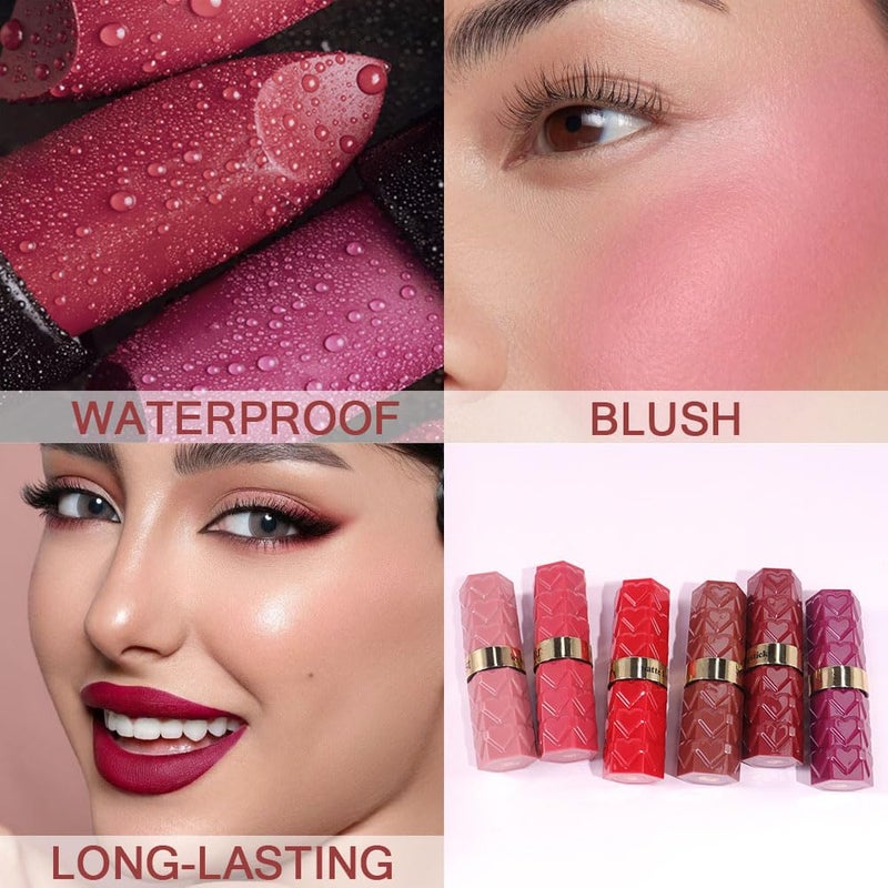 ORANOT 6Pcs Nude Pink Brown Ruby Red Wine Red Purple Matte Lipstick Set for Women Long Lasting Waterproof Moisturizing Lipsticks for Older Women 24 Hours Lip Stick Lip Stain Makeup Gift Kit,Lip Makeup Vegan - Image 4