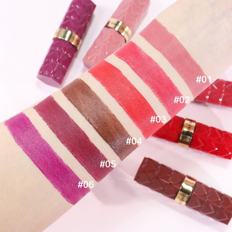 ORANOT 6Pcs Nude Pink Brown Ruby Red Wine Red Purple Matte Lipstick Set for Women Long Lasting Waterproof Moisturizing Lipsticks for Older Women 24 Hours Lip Stick Lip Stain Makeup Gift Kit,Lip Makeup Vegan - Image 5