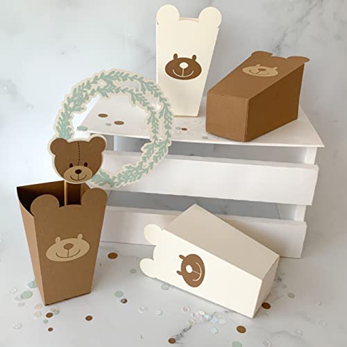 Pinfliers Teddy Bear Theme Birthday Party Decoration Paper Wreaths, A Set of 6, Brown, Mint and Off White - Image 5
